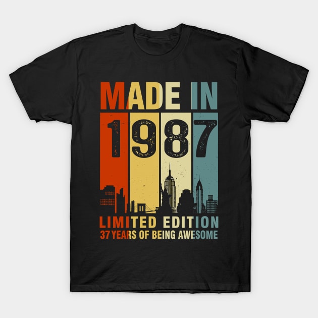 Made In 1987 37th Birthday 37 Years Old T-Shirt by Kontjo